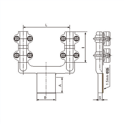 SLG型双导线铜铝过渡设备线夹（0°）